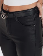Trubkové kalhoty z ekokůže černé FashionStreet UY2764 Trubkové kalhoty z ekokůže černé FashionStreet UY2764