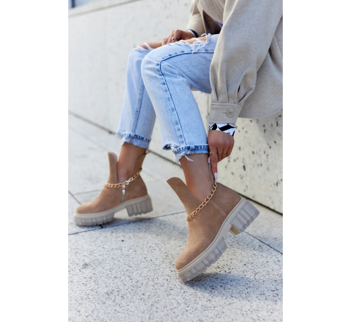 Módní semišové kozačky s střihem Camel model 21578644 Me - Boto Módní semišové kozačky s střihem Camel model 21578644 Me - Boto