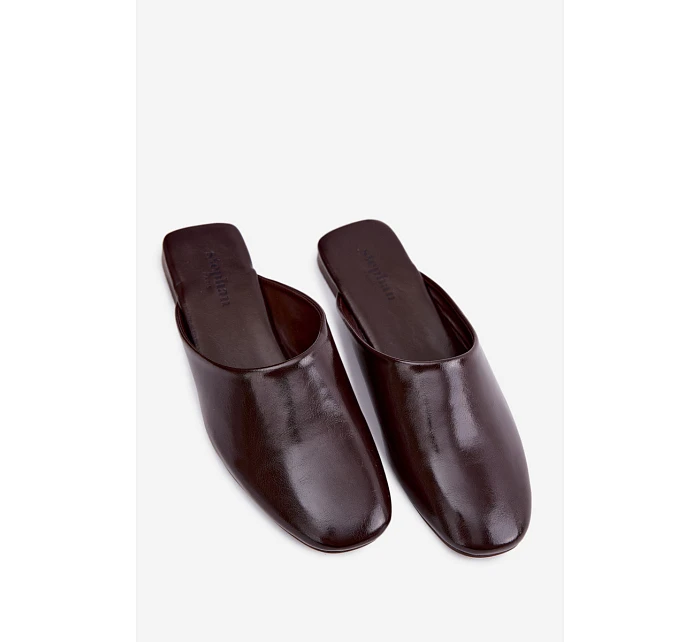 Dámské Mules z Umělé Kůže Ploché Čokoládové Romelle Dámské Mules z Umělé Kůže Ploché Čokoládové Romelle