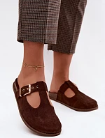 Dámské Mule z umělé semišové hnědé Melvia