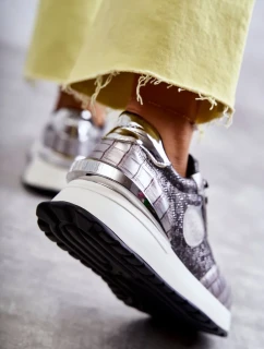 Dámská sportovní obuv na klínku GOE KK2N4083 stříbrne