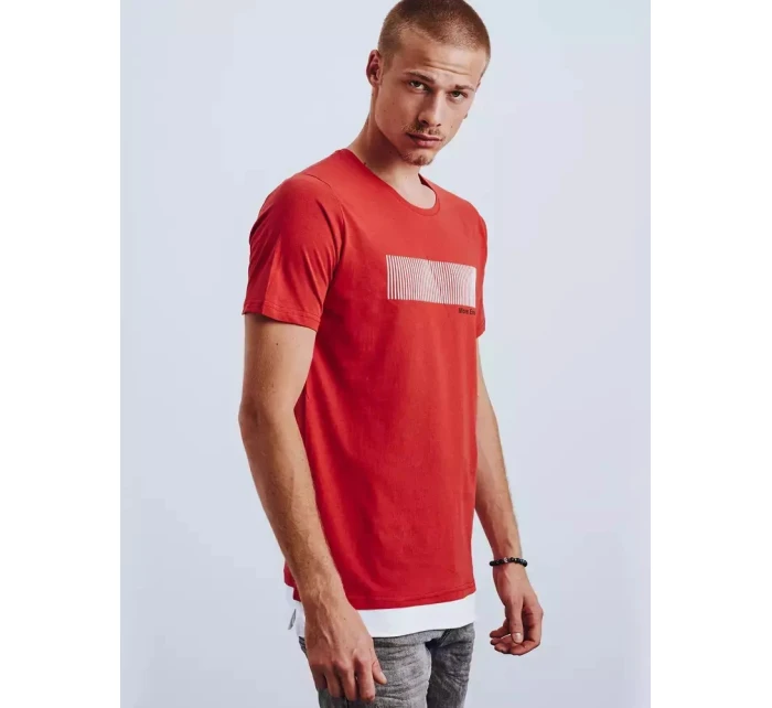 Pánské tričko s potiskem červené FashionStreet RX4651 Pánské tričko s potiskem červené FashionStreet RX4651