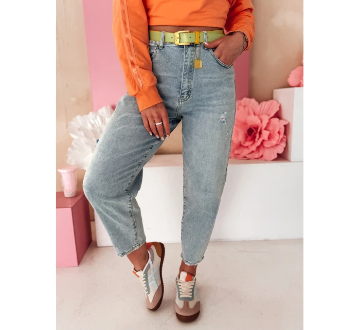 Dámské džínové kalhoty mom fit MOMTEZ blue FashionStreet UY2485