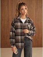 Koszula damska oversize w brązowa model 22394747 - FashionStreet Koszula damska oversize w brązowa model 22394747 - FashionStreet
