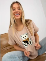 Dámská halenka LK BZ 509251.26X béžová - FPrice