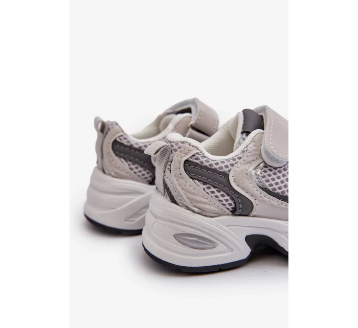 Dětské Tenisky na suchý zip Sportovní obuv Šedá Rulagia Dětské Tenisky na suchý zip Sportovní obuv Šedá Rulagia