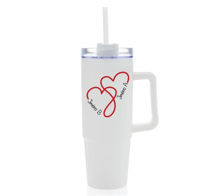 Termoska s průhledným víčkem pro zamilované