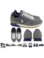 Pánské boty NOBIL003A-LGR001 šedo-bílo-červené - Ralph Lauren