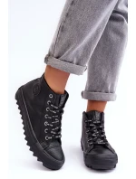 Dámské Tenisky Big Star Vysoké Zateplené Černé EE274110 Dámské Tenisky Big Star Vysoké Zateplené Černé EE274110