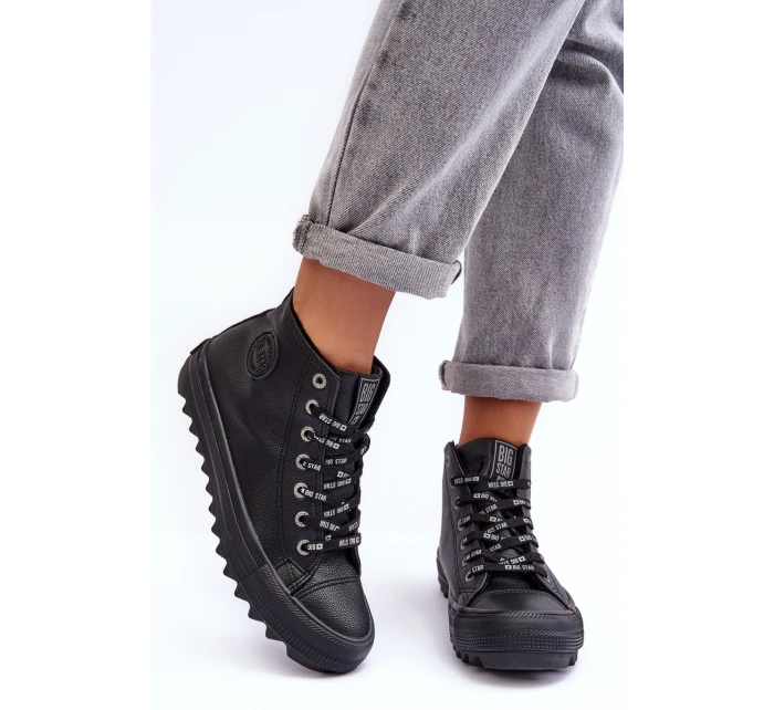 Dámské Tenisky Big Star Vysoké Zateplené Černé EE274110 Dámské Tenisky Big Star Vysoké Zateplené Černé EE274110