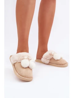 Dámské Pantofle S Kožíškem Béžové model 21681825 - Boto