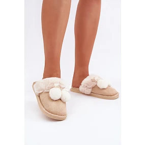 Dámské Pantofle S Kožíškem Béžové model 21681825 - Boto Dámské Pantofle S Kožíškem Béžové model 21681825 - Boto