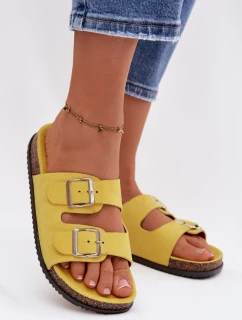 Dámské pantofle s přezkami Žluté model 21943311 - Boto