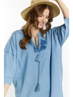 Džínové šaty s kapsami model 20069594 modré - Monnari Džínové šaty s kapsami model 20069594 modré - Monnari