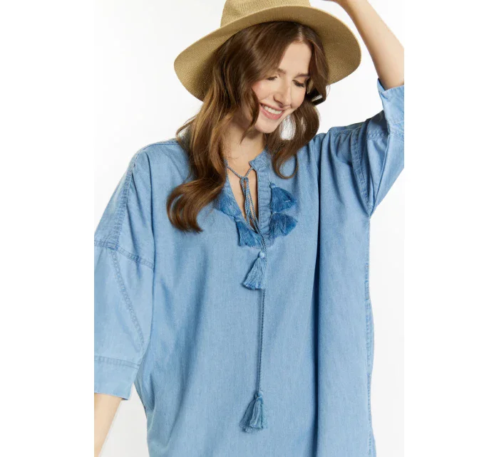 Džínové šaty s kapsami model 20069594 modré - Monnari Džínové šaty s kapsami model 20069594 modré - Monnari