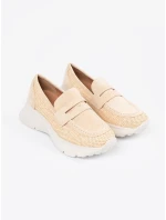 Klasické Jasnobeżowy  polobotky dámské platforma