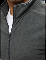 Pánská tmavě šedá mikina na zip FashionStreet BX4772 Pánská tmavě šedá mikina na zip FashionStreet BX4772