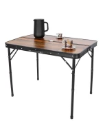 Skládací kempingový turistický stůl 90x60x70 cm a 2 lavice 87x23x39 cm Dřevo