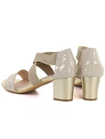 Dámské zlaté páskové sandály se sloupkem Jezzi RMR1954-27 Dámské zlaté páskové sandály se sloupkem Jezzi RMR1954-27