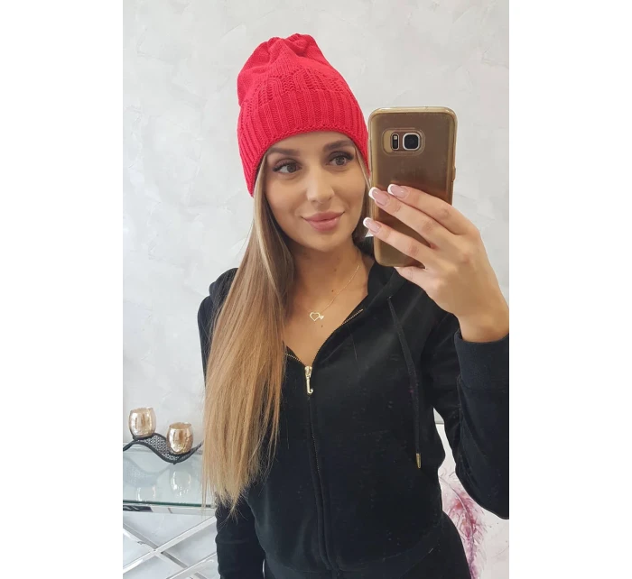 Dámská čepice Irmina model 18751863 červená - K-Fashion Dámská čepice Irmina model 18751863 červená - K-Fashion