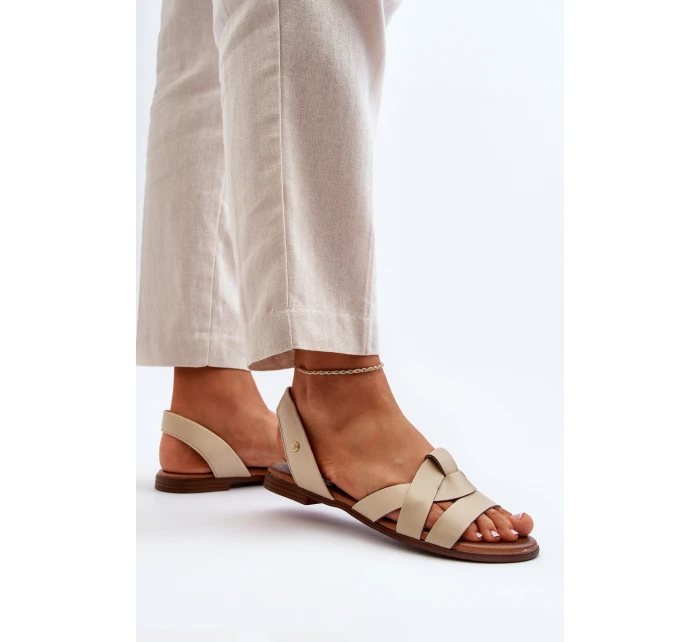 Zazoo 40185 Pohodlné kožené klínové sandály hnědé