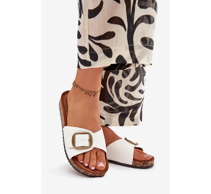 Dámské Sandały Na Korek Platformě S Přezkou Bílé Vianara Dámské Sandały Na Korek Platformě S Přezkou Bílé Vianara