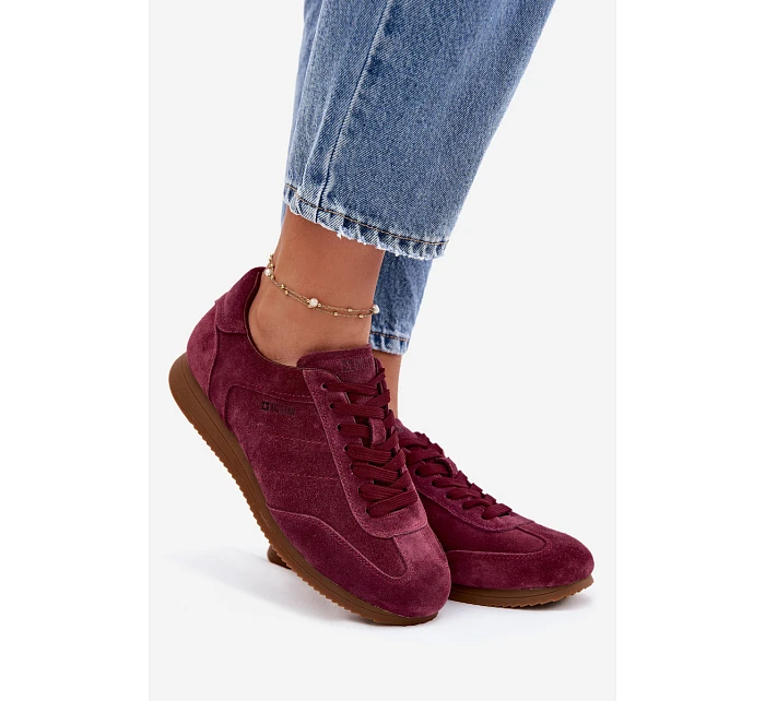 Tenisky z pravé semišové kůže Big Star TT274227 Bordó