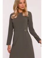 Dámské šaty model 21865054 Khaki tmavě zelená - STYLOVE