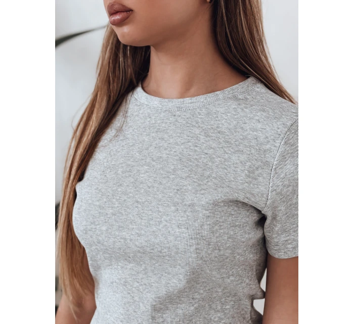 Dámské pruhované mini šaty RIBBINA světle šedé FashionStreet EY2577 Dámské pruhované mini šaty RIBBINA světle šedé FashionStreet EY2577