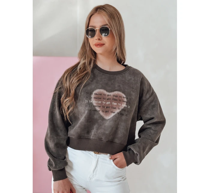 Dámská oversize mikina se srdcem DESSER graphite FashionStreet BY1464 Dámská oversize mikina se srdcem DESSER graphite FashionStreet BY1464