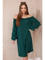 Španělské šaty s ozdobnými rukávy tmavě zelená Španělské šaty s ozdobnými rukávy tmavě zelená