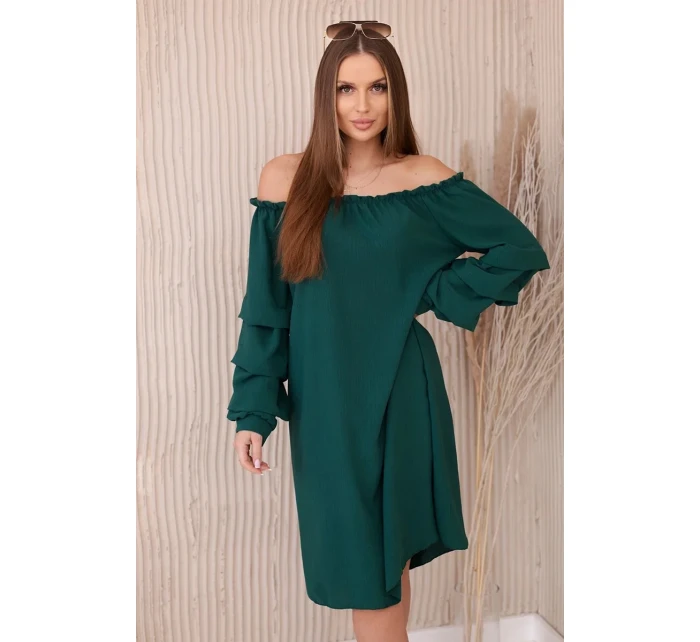 Španělské šaty s ozdobnými rukávy tmavě zelená Španělské šaty s ozdobnými rukávy tmavě zelená