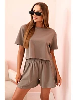 Dámský bavlněný komplet s širokými šortkami fango