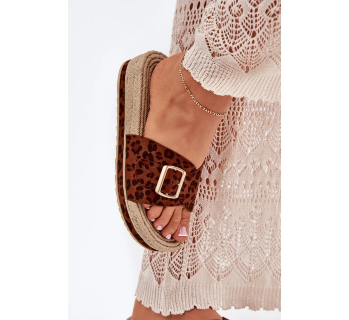 Dámské Pantofle Na Platformě Se Zlatou Přezkou Panthera Selira Dámské Pantofle Na Platformě Se Zlatou Přezkou Panthera Selira