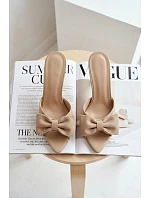 Dámské lodičky na jehlovém podpatku s mašlí Béžové Jelessa Dámské lodičky na jehlovém podpatku s mašlí Béžové Jelessa