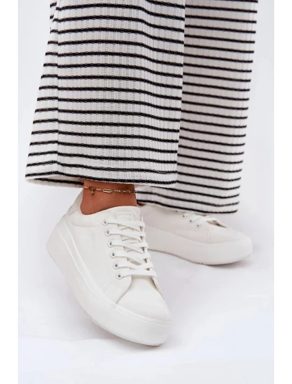 Dámské plátěné tenisky na platformě Big Star – bílé Dámské plátěné tenisky na platformě Big Star – bílé