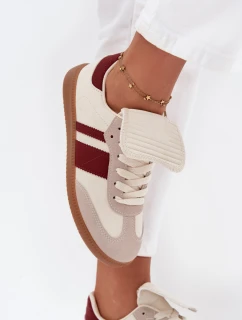 Dámské nízké sneakers s vyhrnutým jazykem Ardira – bordó