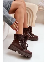 Dámské zateplené kotníkové boty s kožíškem 9685 Tmavě hnědé MARQUIIZ Dámské zateplené kotníkové boty s kožíškem 9685 Tmavě hnědé MARQUIIZ