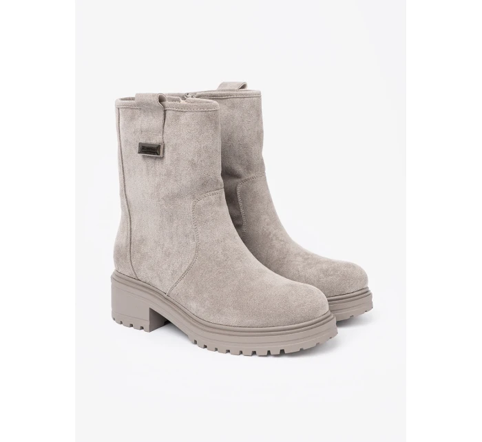 Exkluzívní kotníčkové boty šedo-stříbrné dámské platforma Exkluzívní kotníčkové boty šedo-stříbrné dámské platforma