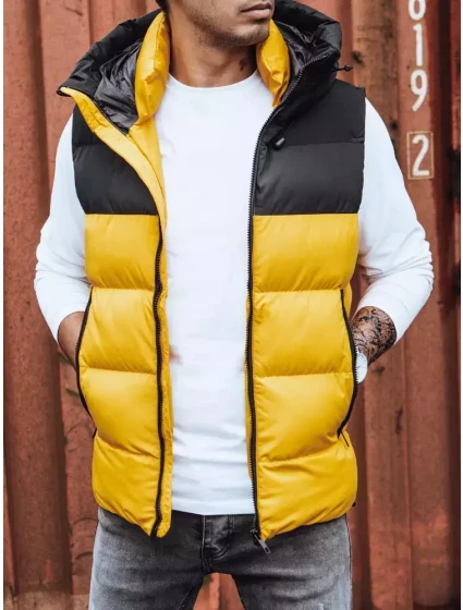 Pánská prošívaná žlutá vesta Dstreet TX4171