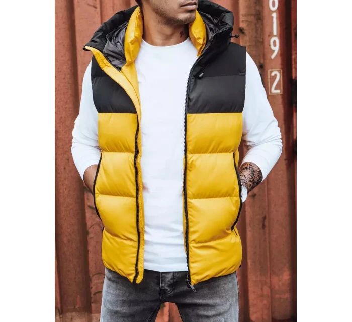 Pánská prošívaná žlutá vesta Dstreet TX4171