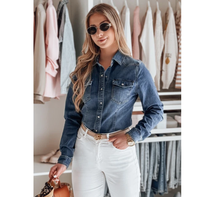 Dámská džínová košile NAPSTIPS modrá FashionStreet DY0468