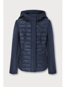 Tmavě modrá prošívaná bunda s neoprénem (B1062-30)