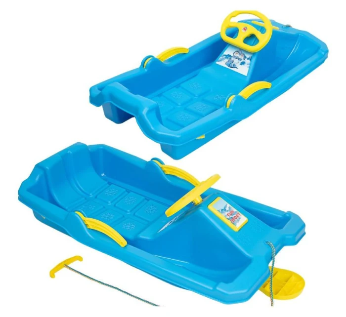 ADAŚ PLASTOVÁ PÁSKA S BRZDOU A ŘÍDICÍM PRVKEM 84x43x25CM MODRÁ