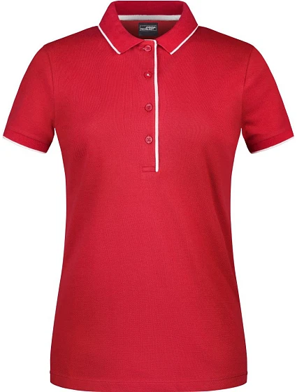 Daiber JN 727 Dámské piqué polo s kontrastní légou 02.0727 red/white Daiber JN 727 Dámské piqué polo s kontrastní légou 02.0727 red/white