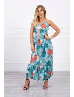 Šaty s motivem listů v mátové barvě Šaty s motivem listů v mátové barvě