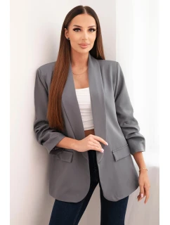 Bunda s klopou elegantní tmavě šedá