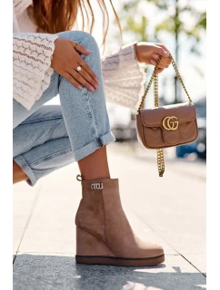 Ozdobené Kožené Boty Na S Bežové model 21633159 - Boto