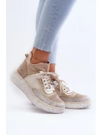 Dámské semišové polobotky model 21657272 Beige - Maciejka