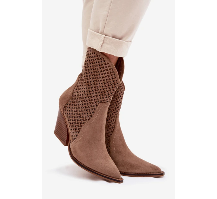 Dámské otevřené kotníkové boty na podpatku Béžové Rivorina